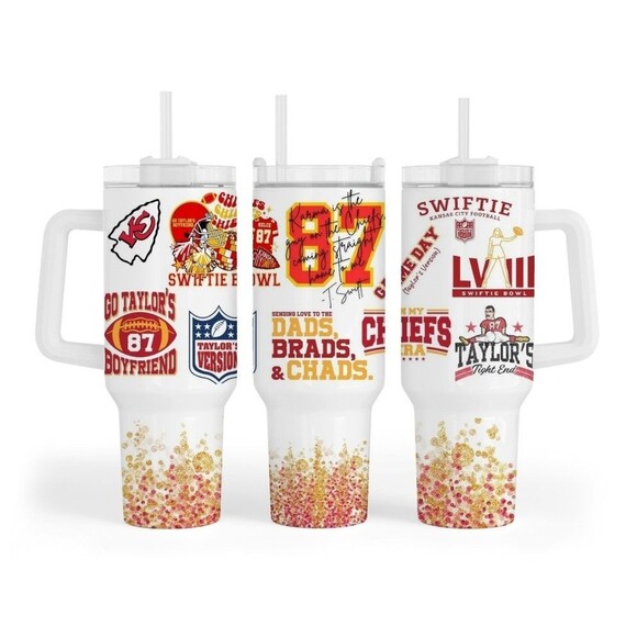 Taylor Swiftie Chiefs 40oz Tumbler - Picture 3 of 4